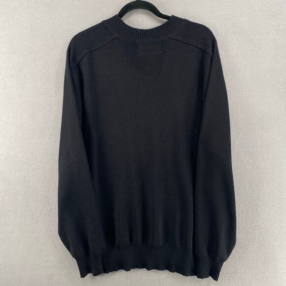 Vintage Obermeyer Wool Blend T Bird Pull Over Sweater Mens XXL Black Crew Neck - Picture 2 of 13